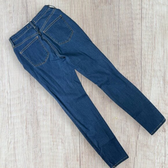 FREE PEOPLE Blue High Rise Distressed Stretch Denim Skinny Jeans 28 - Picture 6 of 7